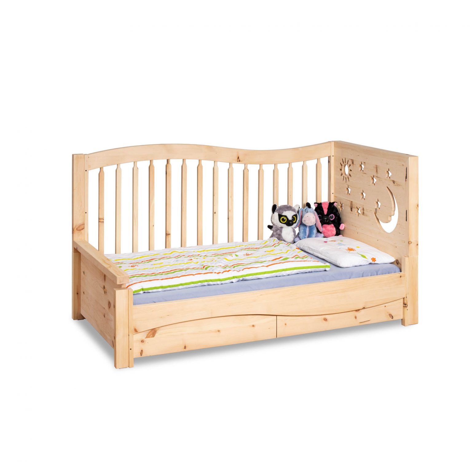 Kinderbett Superstar 5 in 1 aus Zirbenholz – Tischlerei Roberto Zingerle
